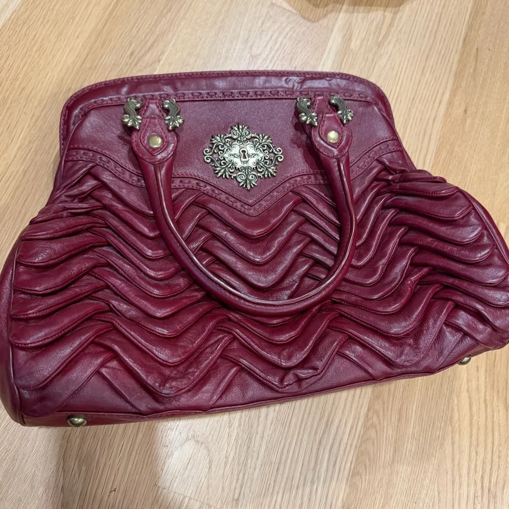 Isabella Fiore Burgundy Limited Edition Pleats Royale with Gold Accent